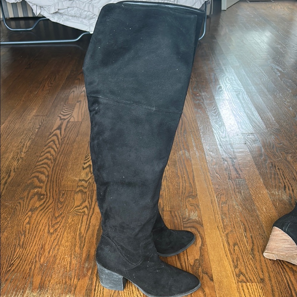 BP Womens Knee high black Faux Suede Boots Shoes Size 8